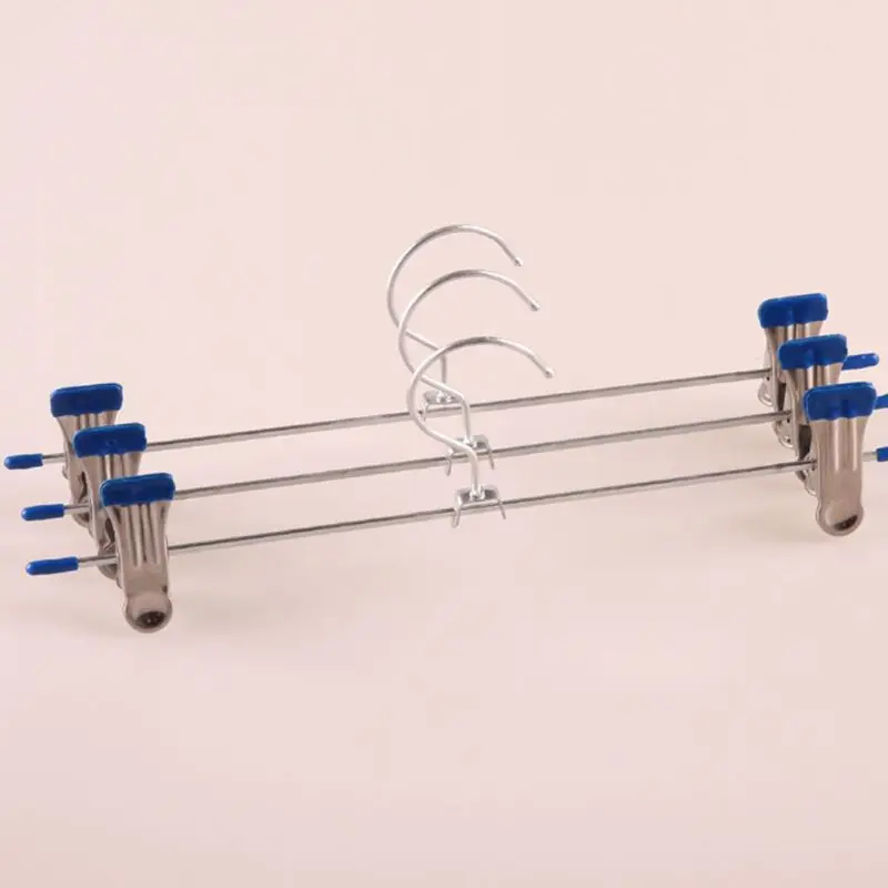 

Y166 10 Pcs Stainless Steel Trouser Hanger Rack Coat Pants Skirt Hangers Clothes Stan