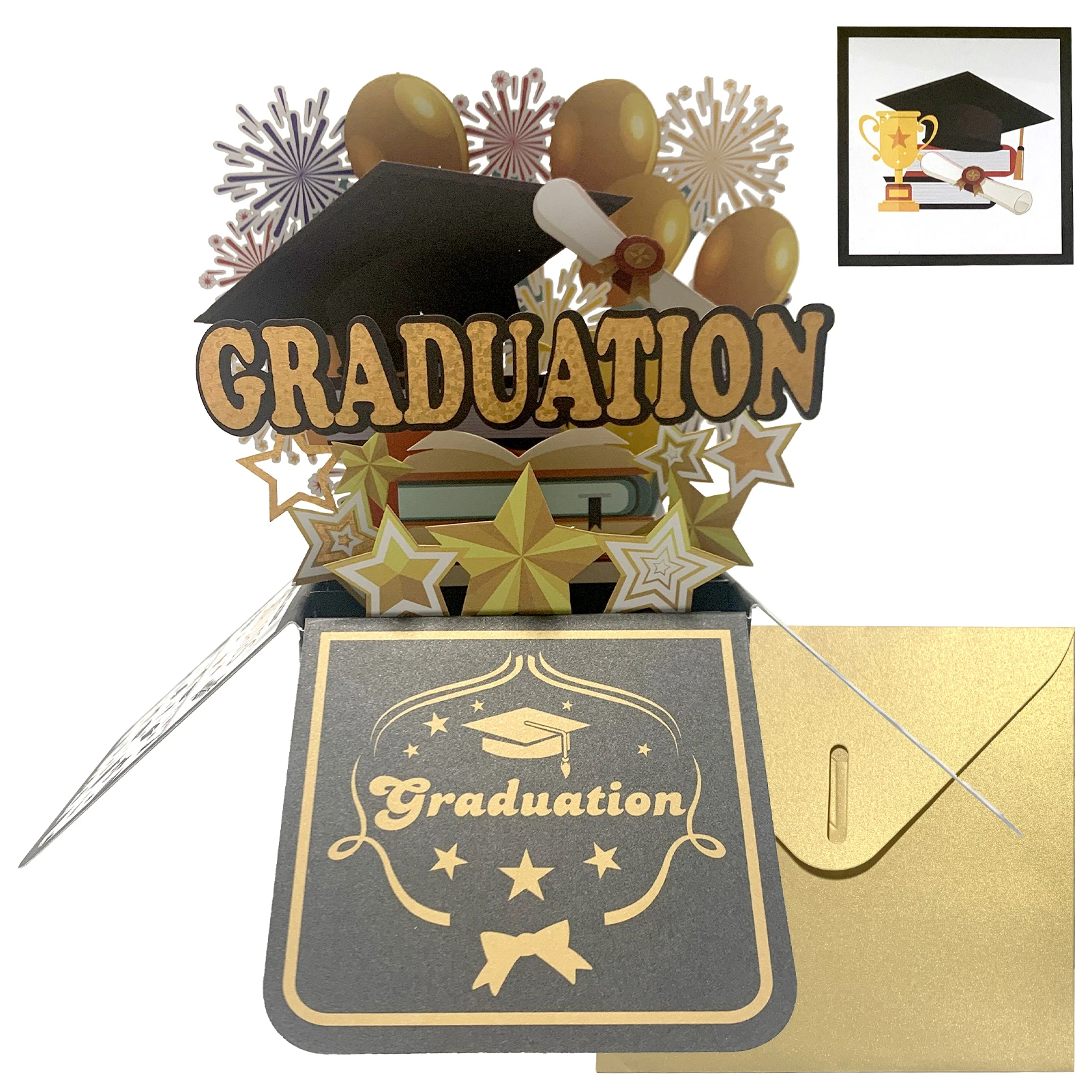 Party Invitation Card Message Greeting Gift Brother Daughter Graduation Card Note Hats Envelope High School 3D Stereoscopic Gift