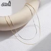 Effie Queen 925 Sterling Silver Chopin, Paperclip, Bamboo Link Chain Choker For Men Unisex Design Collares Basic Necklace SC82 4