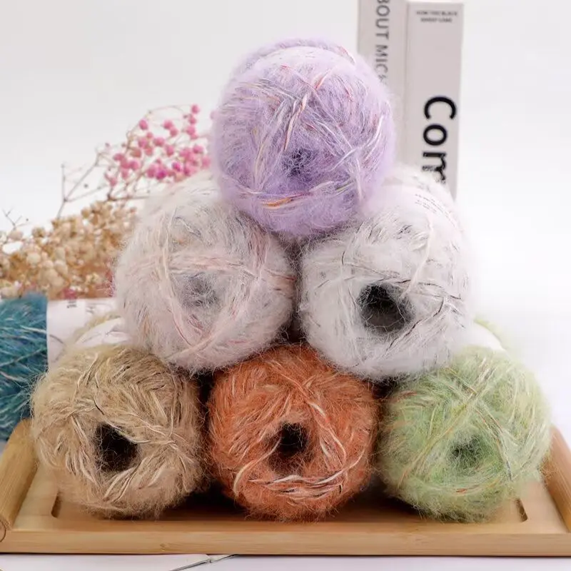 50G Mohair Section Dyed Fine Wool,soft Skin-friendly Hand Knitted Wool DIY Scarf Hat Sweater Gradual Change Coat Knitting 3
