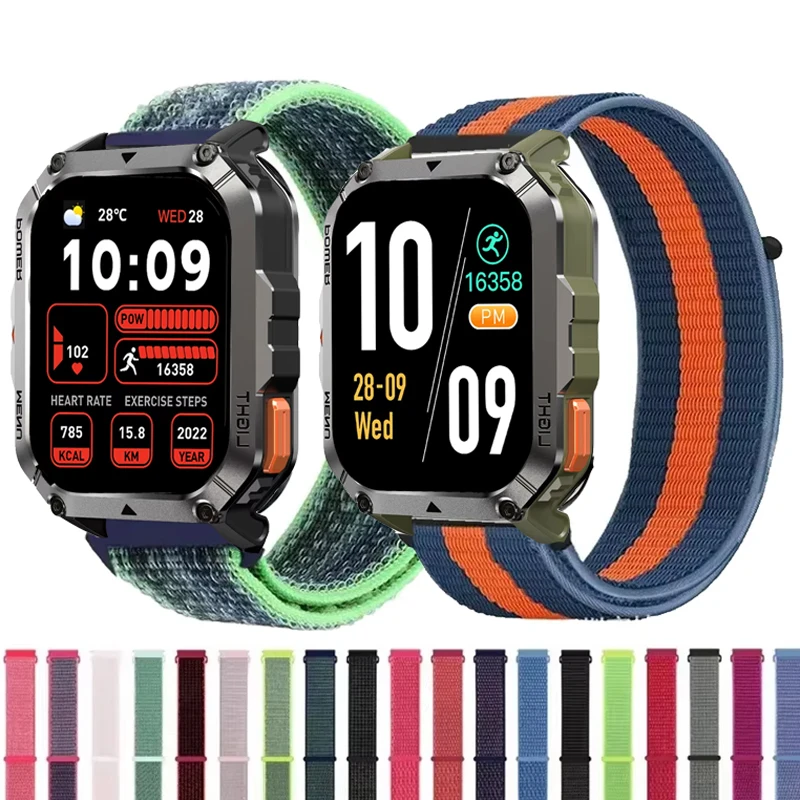 Universal Nylon Loop Strap for Smartwatches – 20mm/22mm Sport Bracelet
