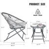Foldable 3-Piece Patio Bistro Set with Folding Rattan Chairs and Round Table - Small Outdoor Furniture for Balcony, Garden 2
