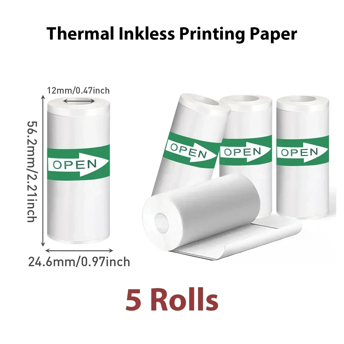 Carta termica per ricevute adesiva bianca da 57mm BPA Free Fit Mini stampante termica POS e macchine per carte di credito con terminale quadrato