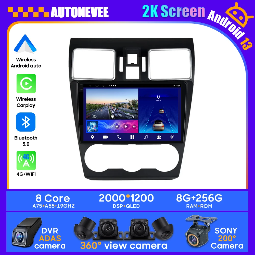 

Android For Subaru WRX 2012-2016 Car Stereo Head Unit Multimedia Radio Player GPS Navigation BT Carplay Android Auto No 2din DVD