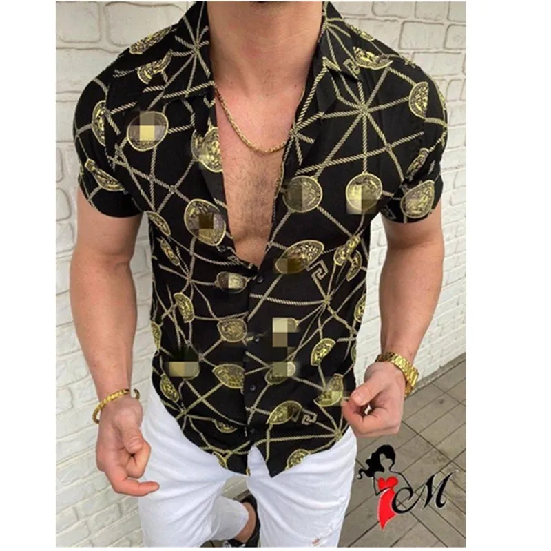 2022 Summer Men Style Fashion Lapel Button Up single-breasted Printing Casual Shirts Shirt Men Short Sleeve Brand Lapel Shirts short sleeve dress shirts