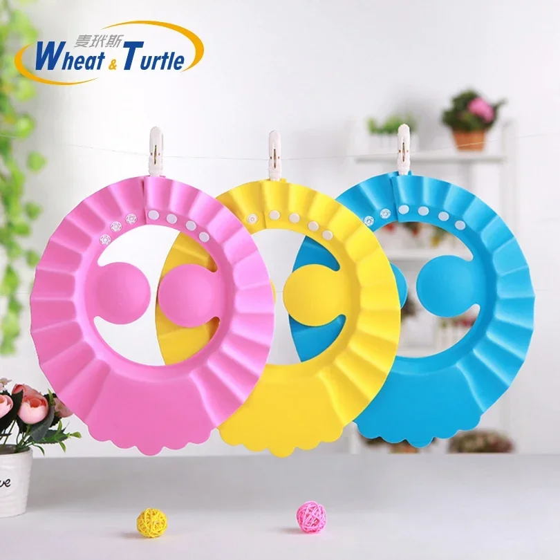 Adjustable Baby Shampoo Cap Waterproof Splashguard Bath Visor Hat Durable Infant Hair Wash Shield with Eye Protection for Shower