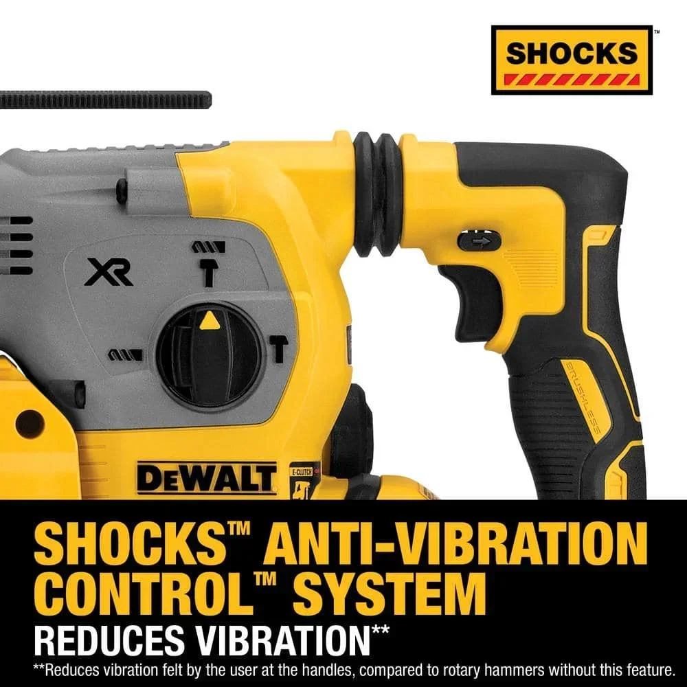 DEWALT DCH293 1-1/8in XR® Brushless Cordless SDS PLUS L-Shape Rotary Hammer 20V Lithium Power Tools 4480BPM 4
