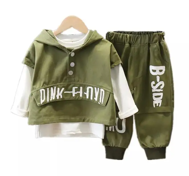 

Kids Casual Children Sport Suit 2-9Yrs Baby Boys Clothing Sets Autumn Spring Toddler Boys Clothes Coat+T-Shirt+Pants 3pcs Suit