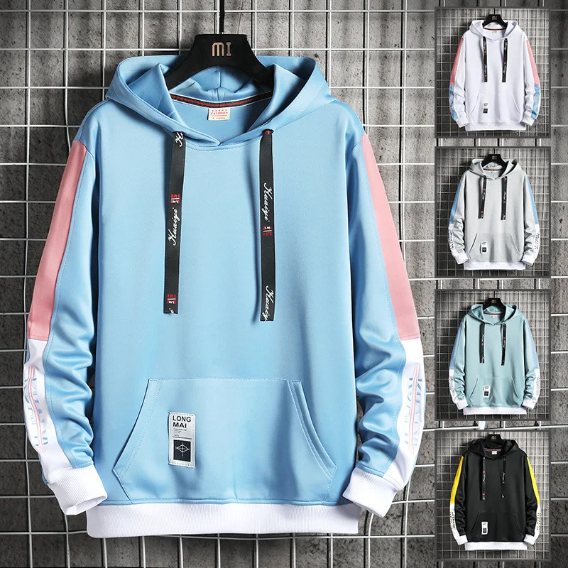 

Men Sweater Spring/Autumn Loose Long Sleeve Drawstring Hooden T-shirt Youth Sports Sweatershirt