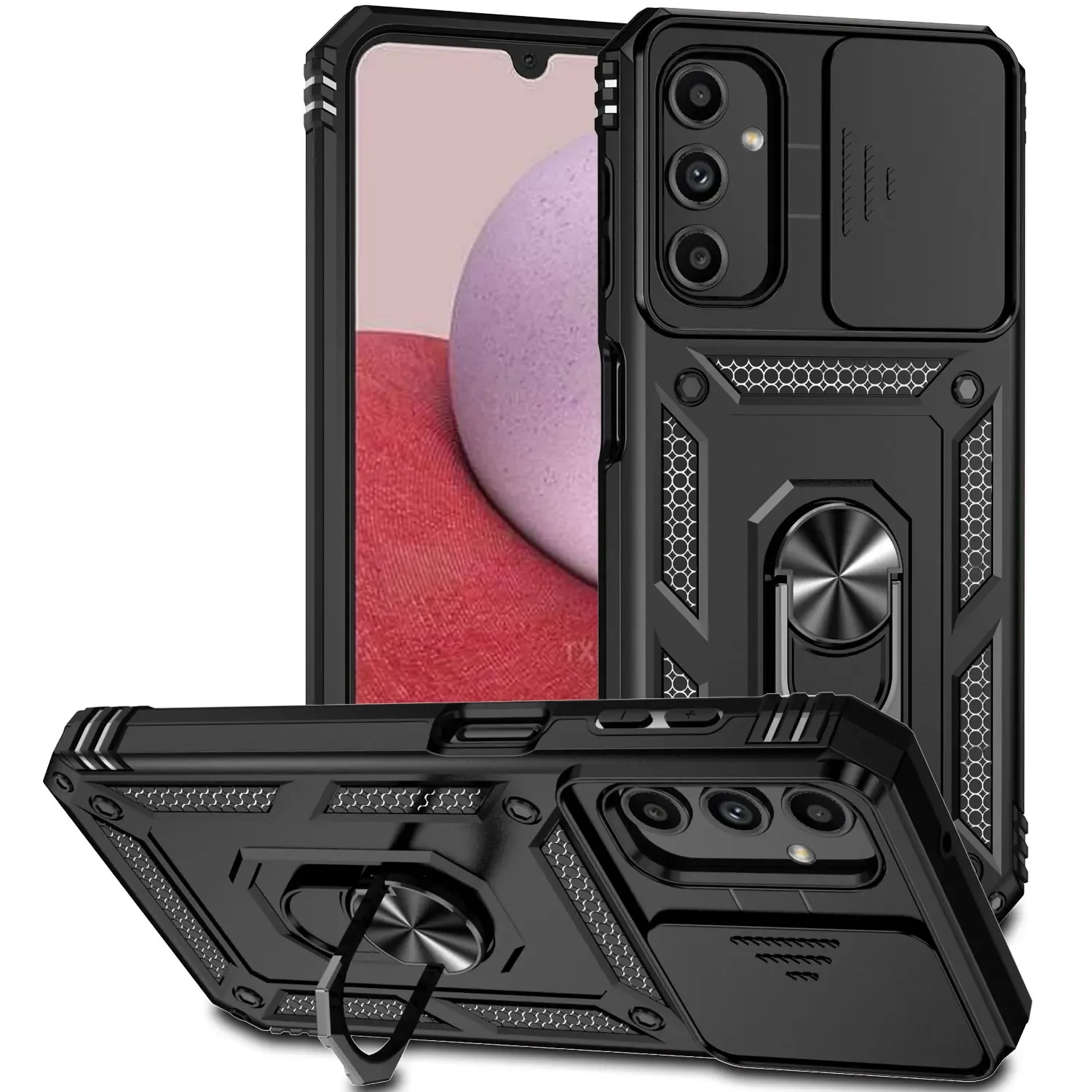thumbnail image 1 of Ring Holder Case For Samsung Galaxy A12 M13 14 21S 22 23 24 32 33 52 53 54 72 73 A03 CORE Airbags Shockproof Shell Armor Cover, 1 of 5