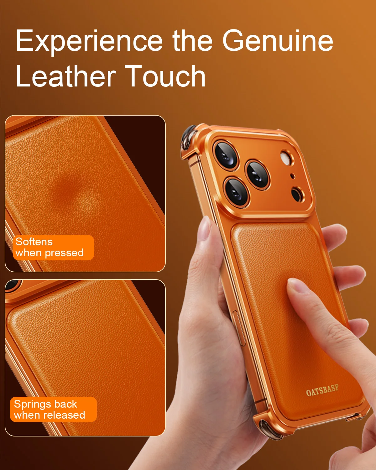 Eary for iphone 17 16 Pro Max Leather Case for Magsafe Wireless Charging Aluminum Metal Military-Grade Protection 17 Phone Case