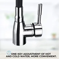 Modern 304 stainless steel kitchen faucet with silicone hose - adjustable, ceramic valve core, no electricity required. 6