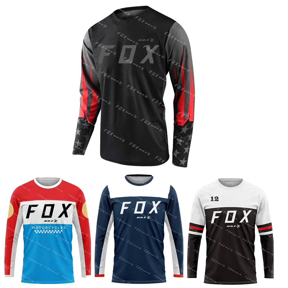 Men's Downhill Jersey Bat Fox Mountain Bike Shirts Offroad MTB