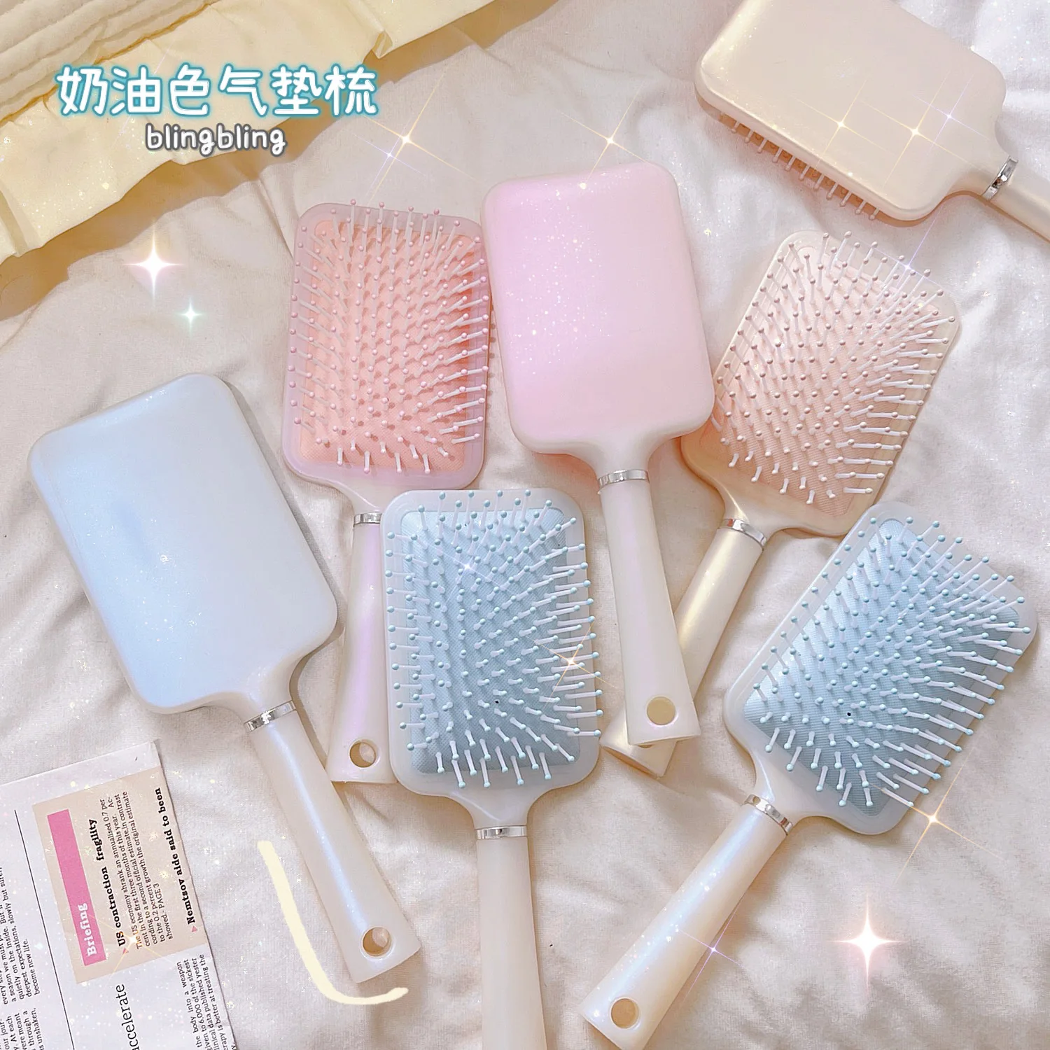 Children Fluffy Oval Square Air Cushion Comb Anti Static Massage Hair Brush Curly Detangle Women Hairdressing Hair Styling Comb
