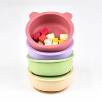 1PC New color Silicone Baby Tableware Set - Cute Bear Shape Suction Bowl for Toddler Eating Training Durable & Safe Dinner Plate 1