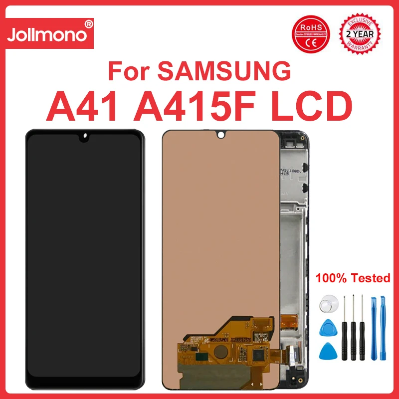 

Super AMOLED A41 экран дисплея, для Samsung Galaxy A41 A415 A415F ЖК-дисплей сенсорный экран дигитайзер с заменой рамки
