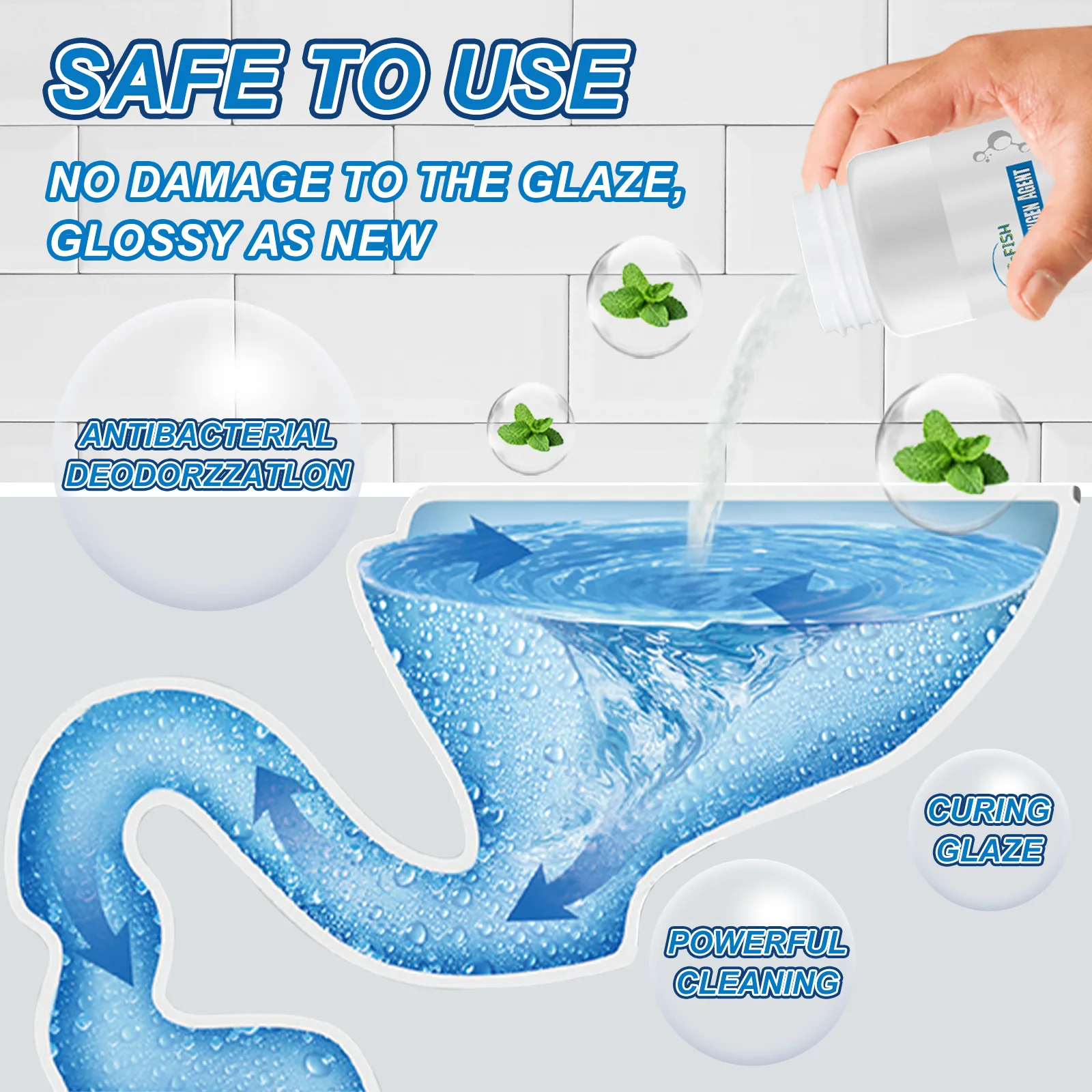 Toilet Active Oxygen Agent Powerful Pipe Dredging Agent Sewer Dredge Deodorant Kitchen Sink Drain Cleaning Tools