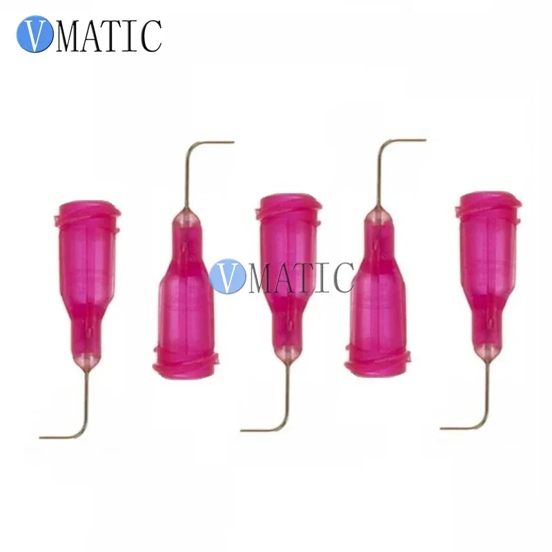100Pcs 25G Red 0.5'' Tubing 90 Degree Bent Dispenser Glue Needle 1/2 Inch