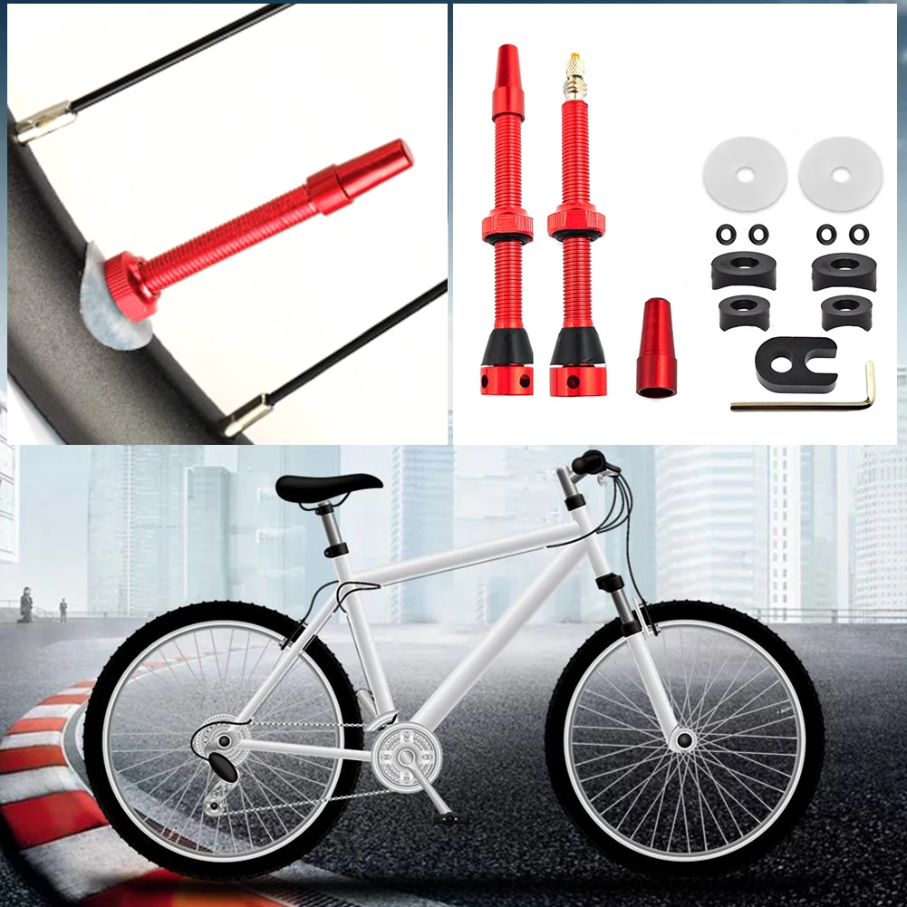 2pcs Tubeless Air Valve MTB for Mountain Road Bike Tubeless Rim Presta Valves Set Cycling Replacement Parts Attachment