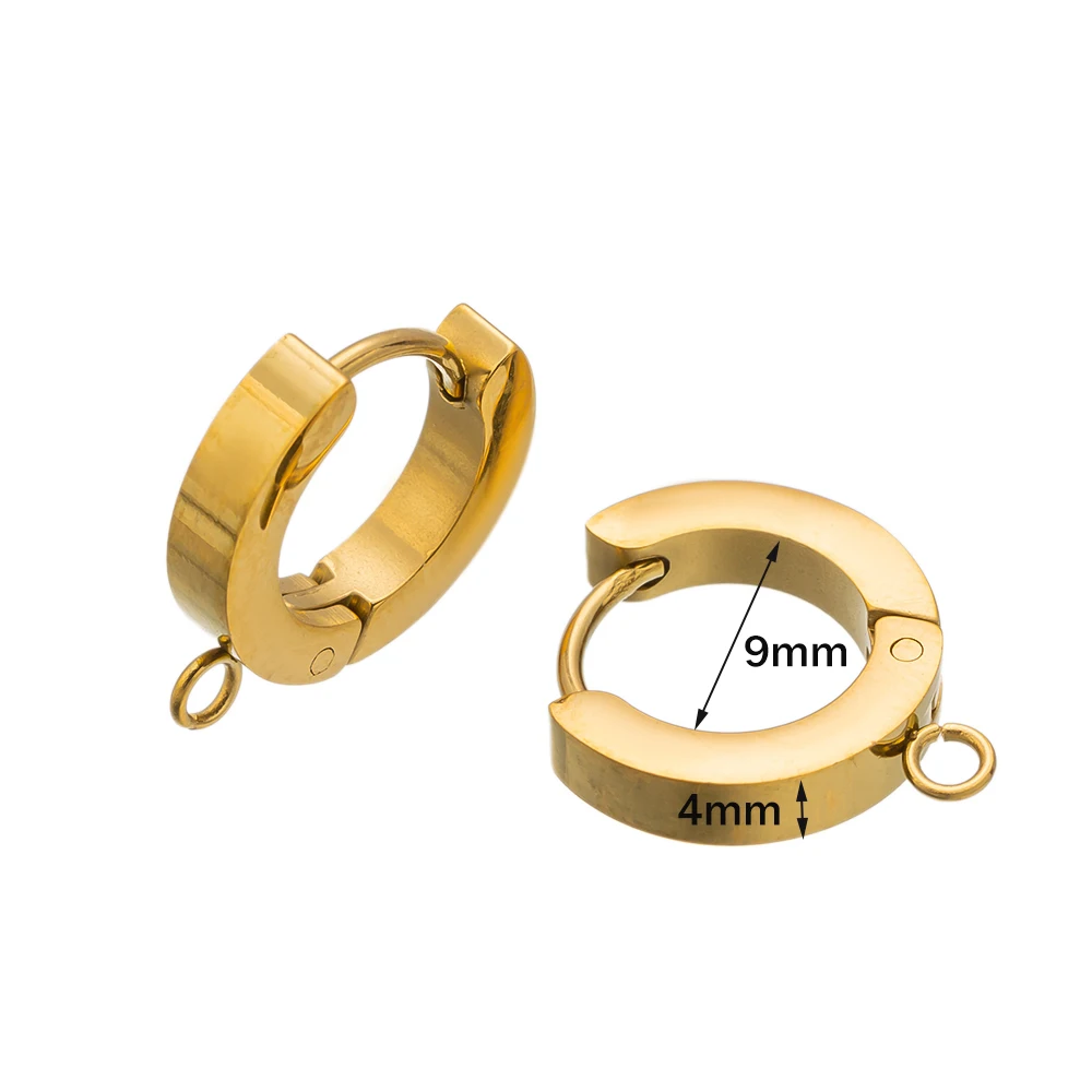 10 stücke Edelstahl Hypoallergen Runde Hoop Huggie Ohrring Haken Clips Post Für DIY Ohr Schmuck Machen Liefert Zubehör – Detail 2
