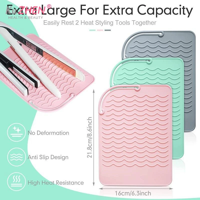 1pcs Multifunctional Silicone Heat Resistant Pad Insulation Mat for Hair Straightener Heat Curling Stick Curler Flat Irons