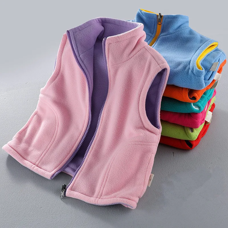 Spring Baby Kids Vest Fleece Jackets Girls Velvet Outerwear Boys Jacket Children Sleeveless Jackets children vest