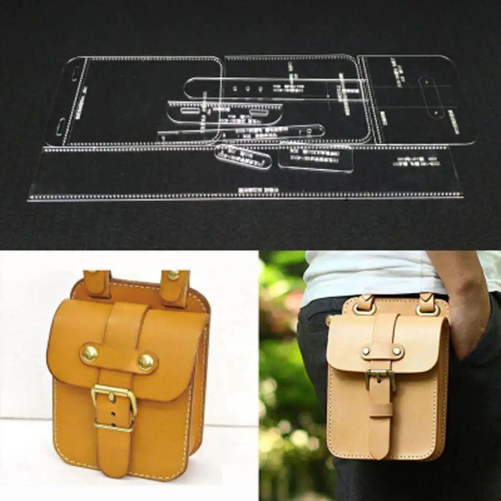 9pcs Acrylic Clear Template for Belt Waist Bag Holder Leathercraft Pattern