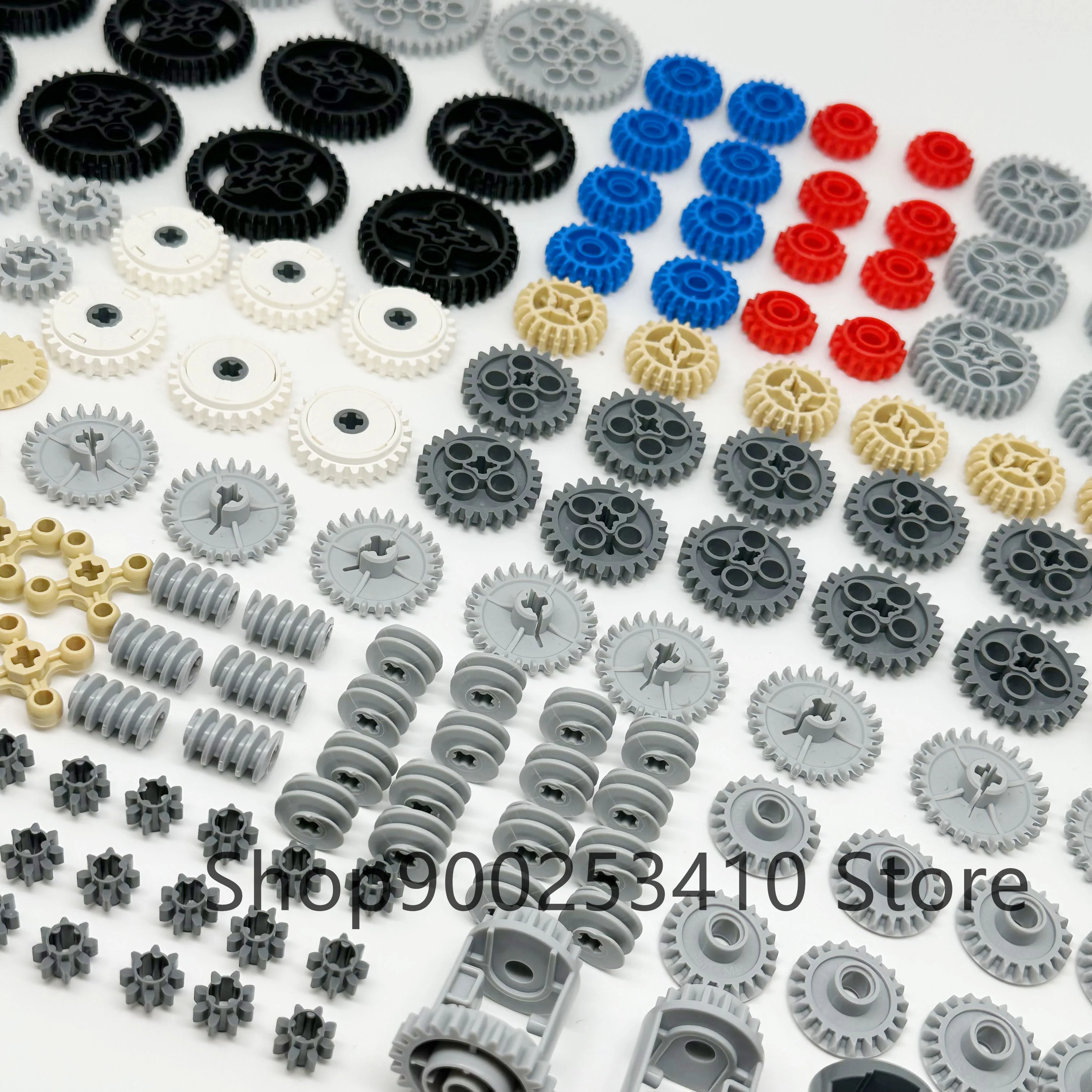 198PCS Set DIY Technical Parts Gear Thick Building Bricks Blocks Accessory Set Mechanical Bulk High-Tech Toys images - 6