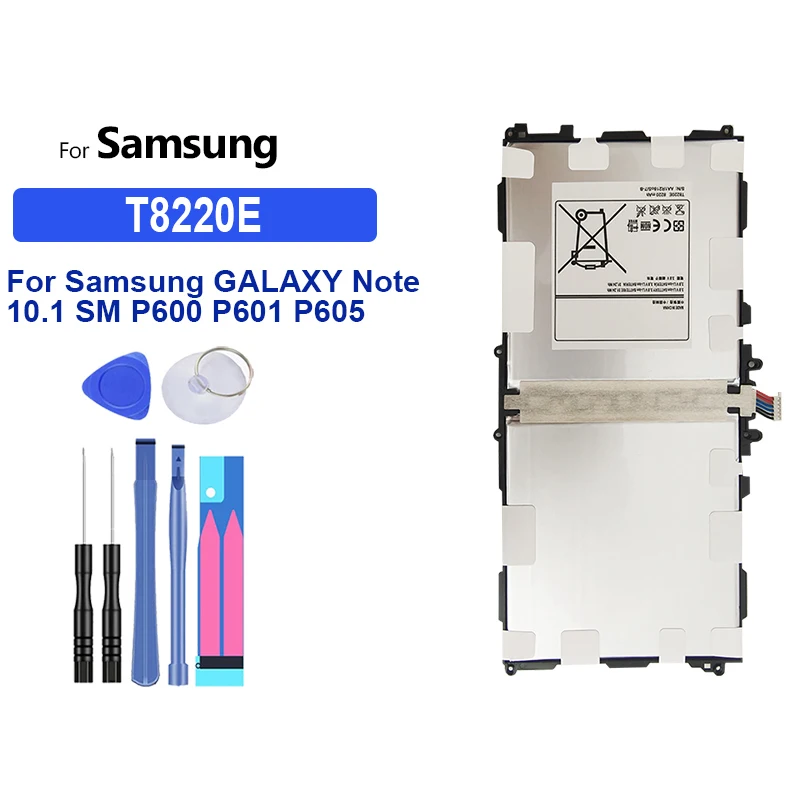 Rechargeable Battery Tablet Replacement Battery T8220E For Samsung Galaxy SM-P601 P600 T520 P601 P605 P607 Note 10.1 2014 Edition 8220Mah rechargeable battery