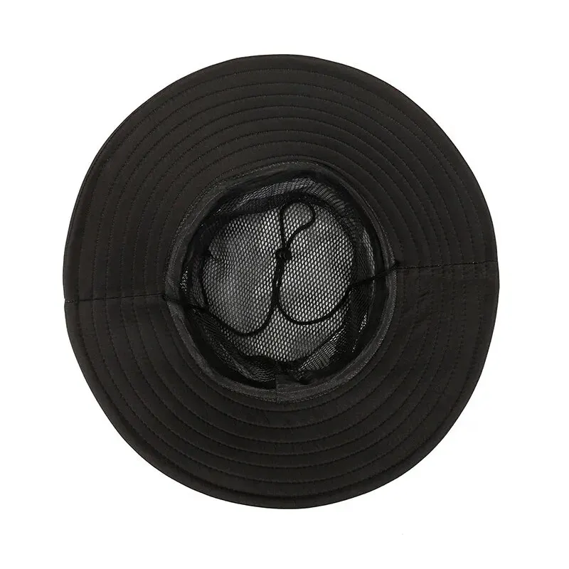 Spring Summer Bucket Hats Men's Solid Color Big Brim Sun Hat Women's Folding Fishing Mountaineering Outdoor