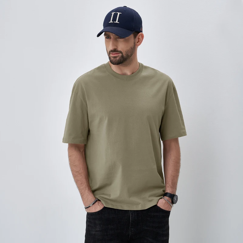 

Citylink Xinjiang Long Staple Summer New Loose Casual Round Neck Half Sleeve Pure Cotton Short Sleeved T-shirt For Men