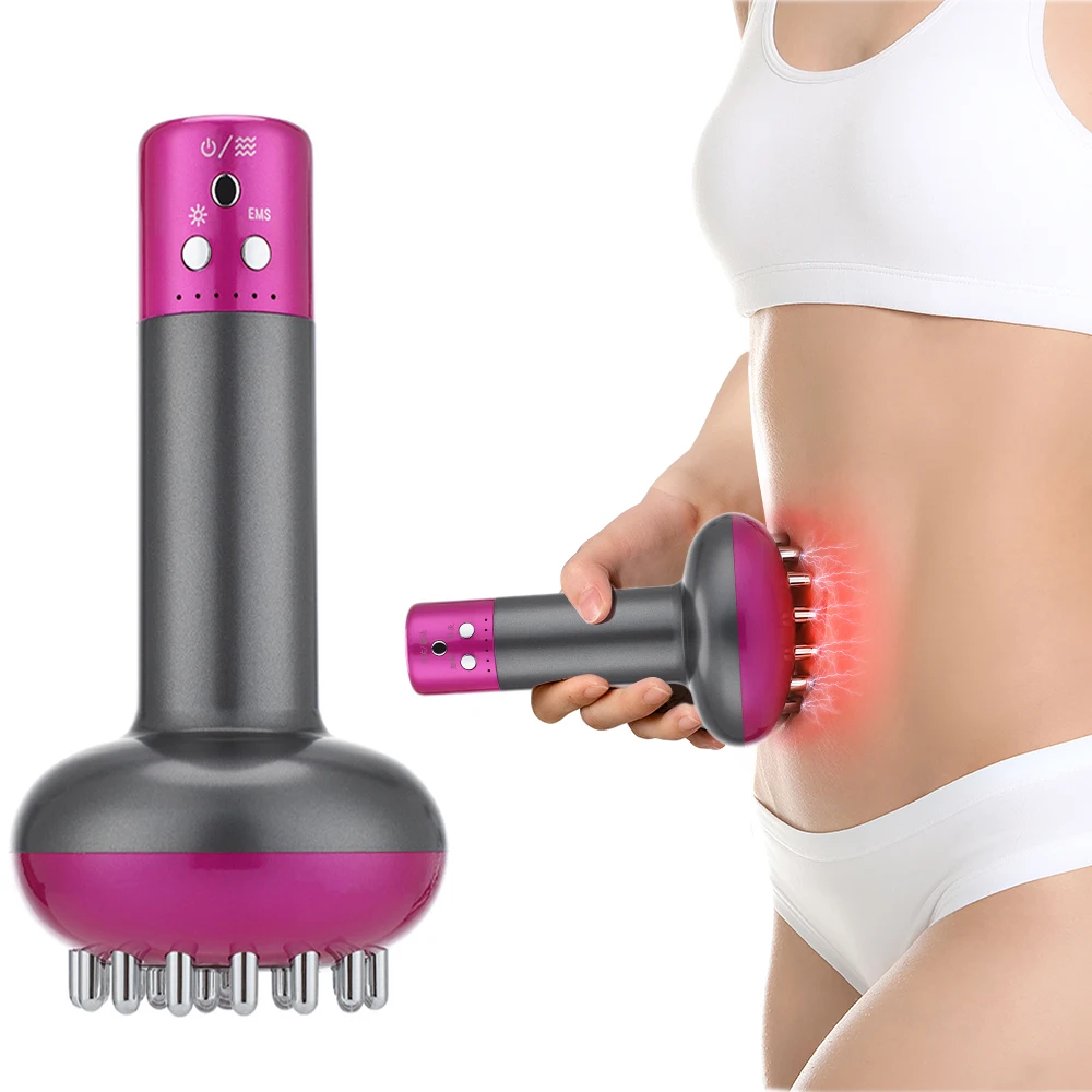 

Electric Guasha Meridian Brush Vibration Microcurrent EMS 6 Speed Heating Therapy Fat Burner Slimming Body Massager Guasha Tool