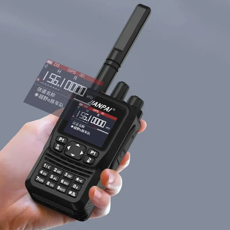 JP8800 Plus Ham Transceiver GPS Bluetooth Program Multiband Air Band Receiver USB Type-C Charge Two Way Radio Communication