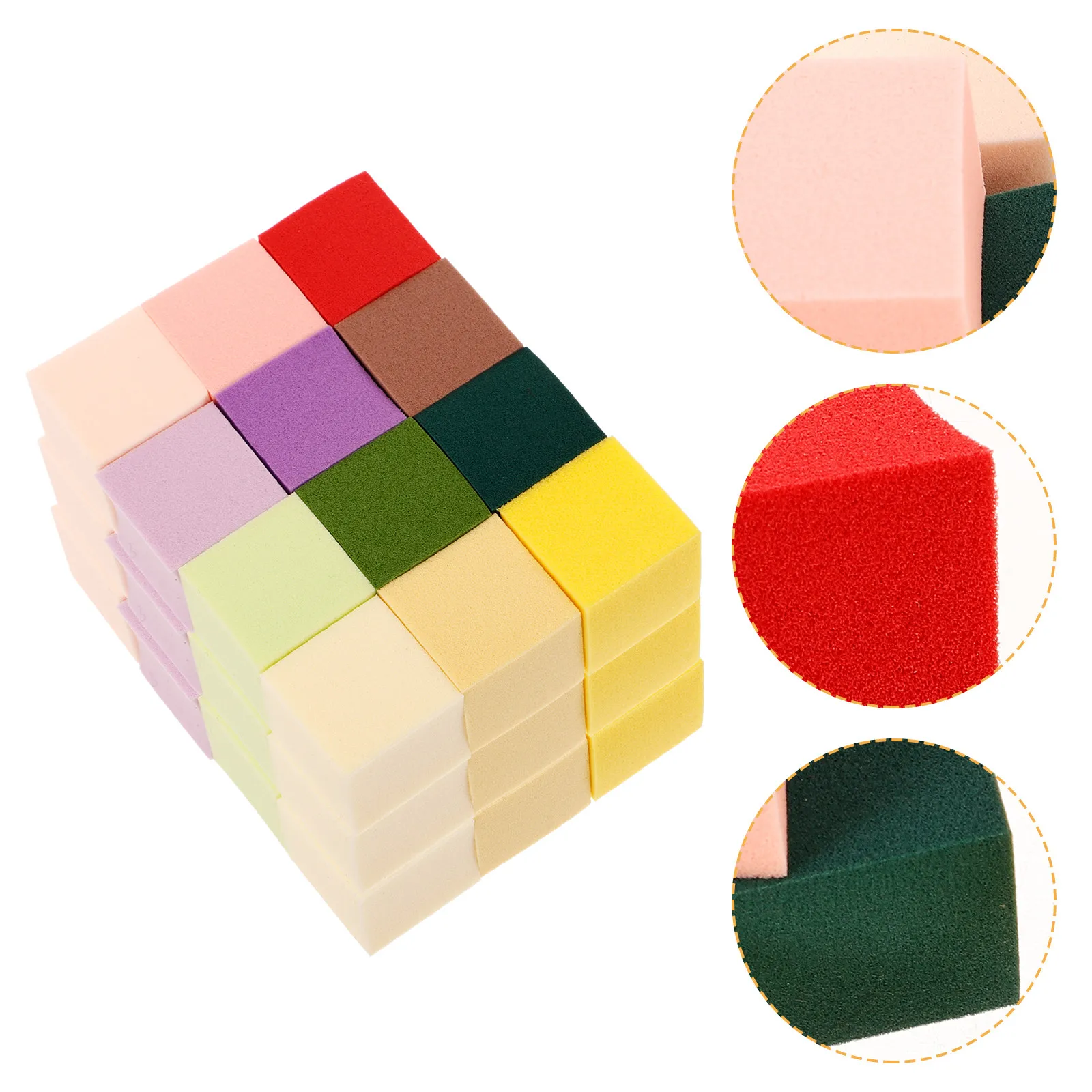 50Pcs 네일 아트 스폰지 매니큐어 네일 파우더 적용을 위한 소프트 미니 스퀘어 스폰지 블록 메이크업 블렌딩 매끄러운 마감