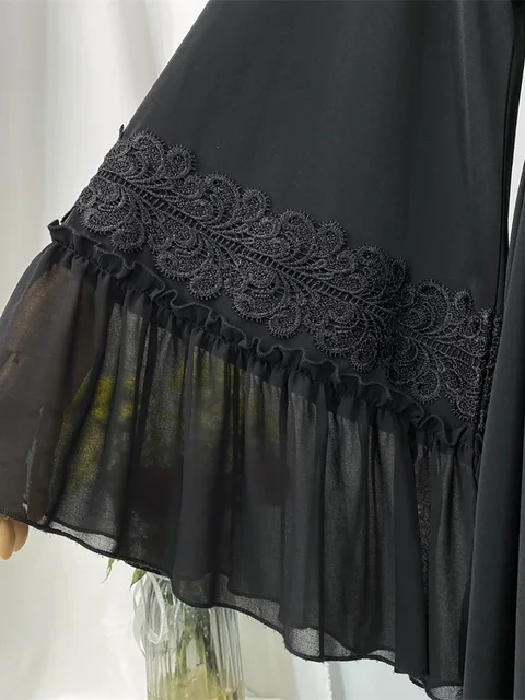 108874-609d23.jpg Abayas Noirs pour Femme Musulmane, Kebaya, Caftan Marocain, Kimono, Vêtements Islamiques, Ramadan Eid Dubai