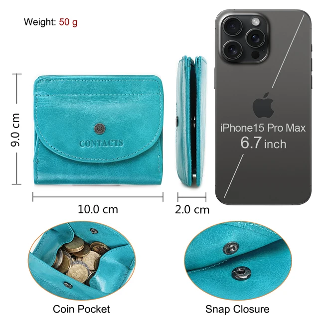 Contact'S Fashion Genuine Leather Designer Wallets Luxury for Women Small Coin Purse Women Card Holder Mini Clutch 4