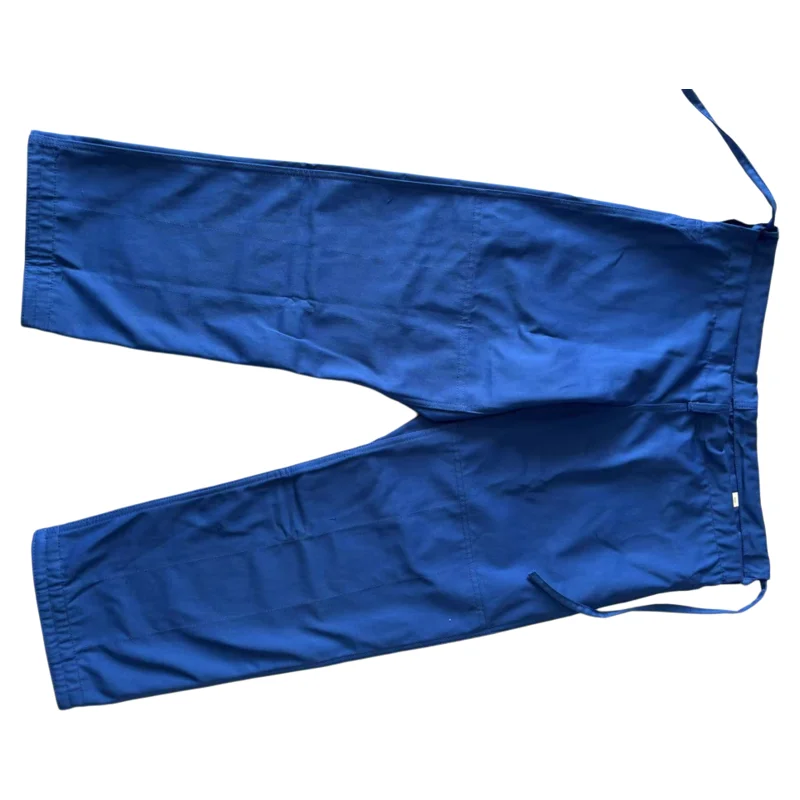 Heavyweight Judo Pants White Blue Pure Cotton 12oz Traditional Waist Judogi Trousers