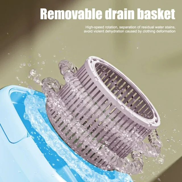 Folding Washing Machine  Clothes With Dryer Bucket Washing  Socks Underwear Mini Washing Machine With Drying Centrifuge 5