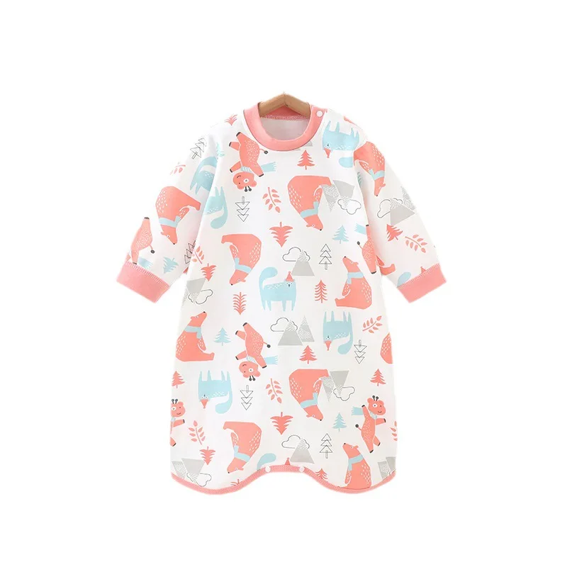 Infant Toddler Cartoon Printed Sleeping Dress Spring Autumn Baby Boy Girl Long Sleeve Cotton Robe for kids Sleep Nightgowns