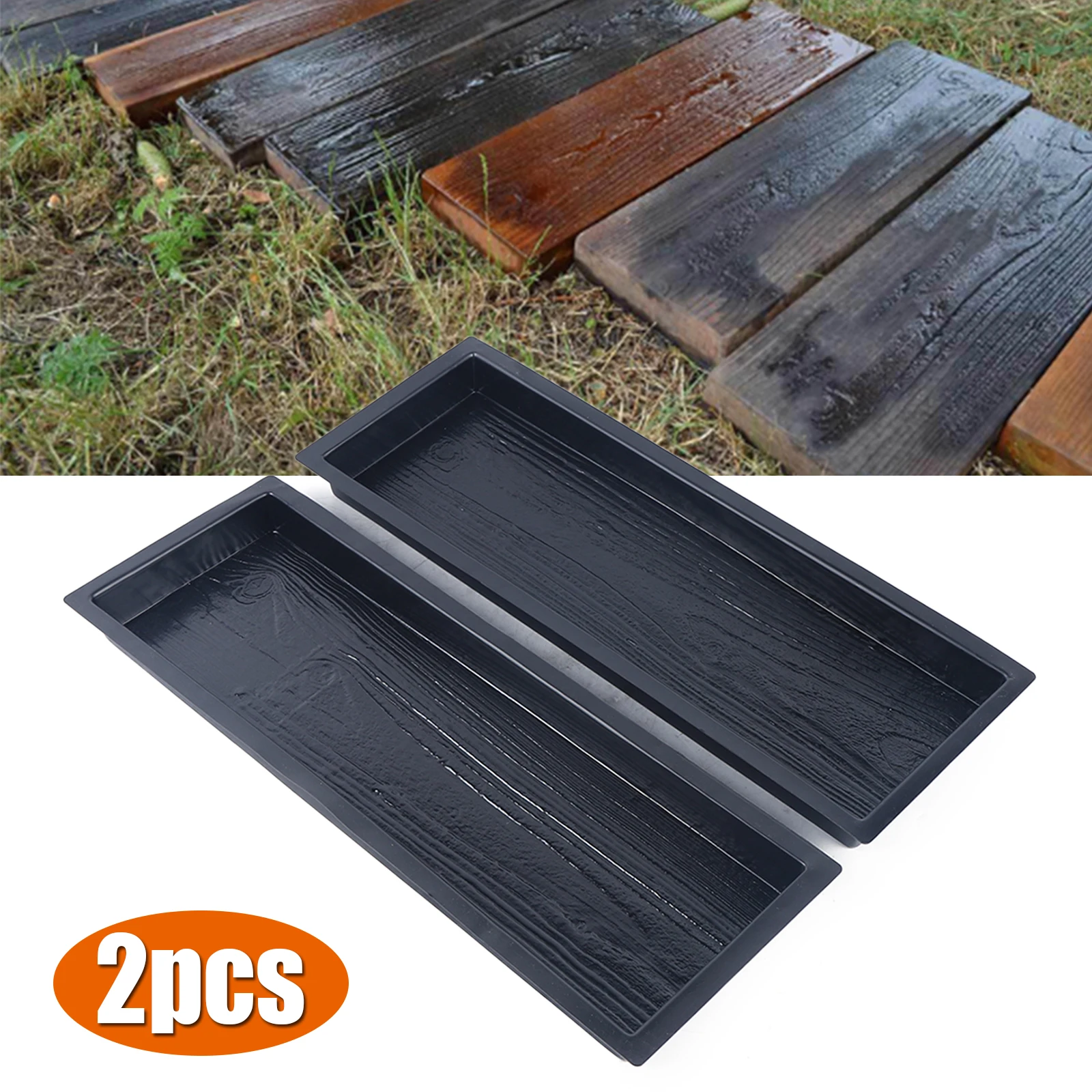 Durable Concrete Molds Pathways ABS Material Wood Surface Easy Use Walkways Patios Sidewalks