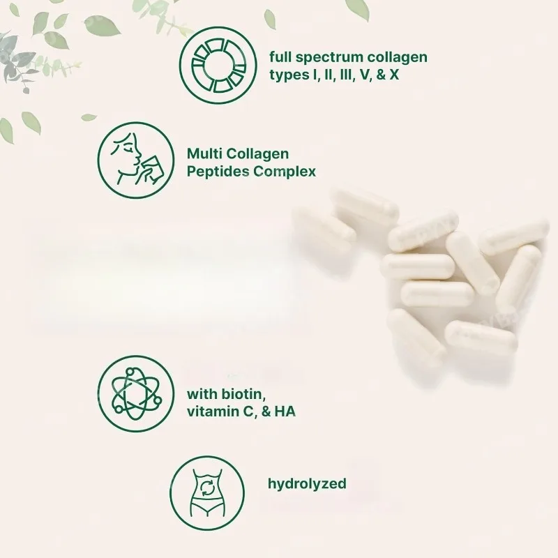Multi Collagen Pills 240 Capsules | Type I II III V X | Hydrolyzed Protein Peptides with Biotin Hyaluronic Acid & Vitamin C