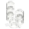 Stackable Spice Rack, Set of 6 Spice Jars Tower, Space Saving Kitchen Spice with Lids, for Herbs, Condiments, Spices Seasoning 6