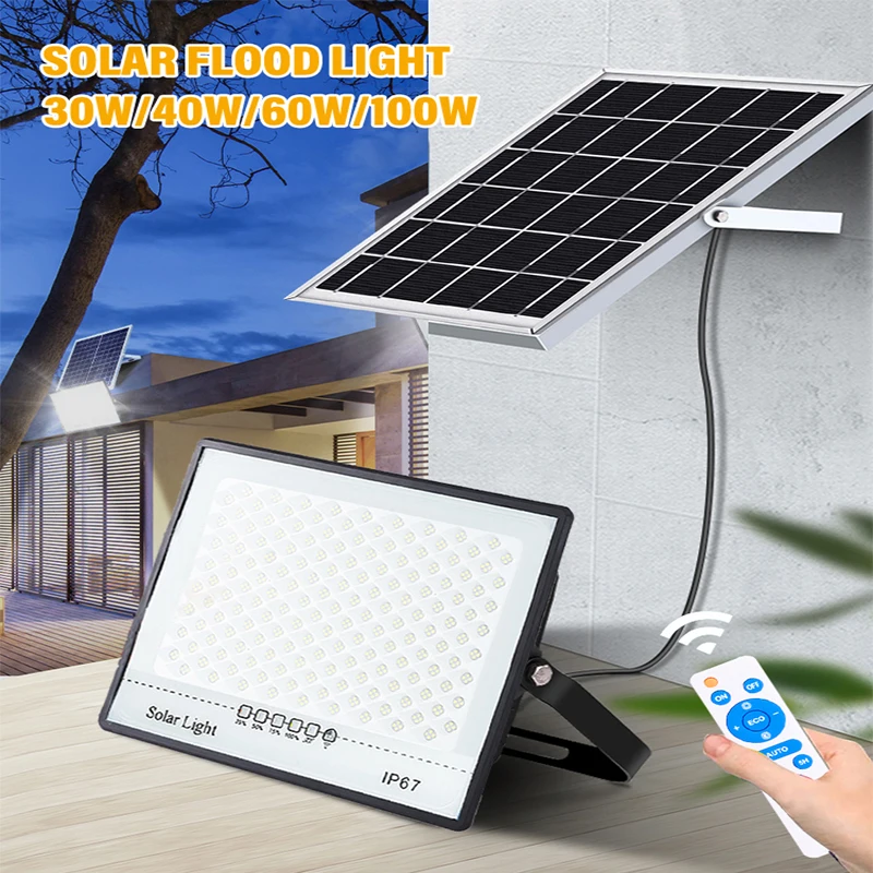 

Solar LED Light Outdoor Waterproof 332/308 LED Solar Flood Light With Remote Solar Flood Lighting Garden Garage Solar Wall Lamp