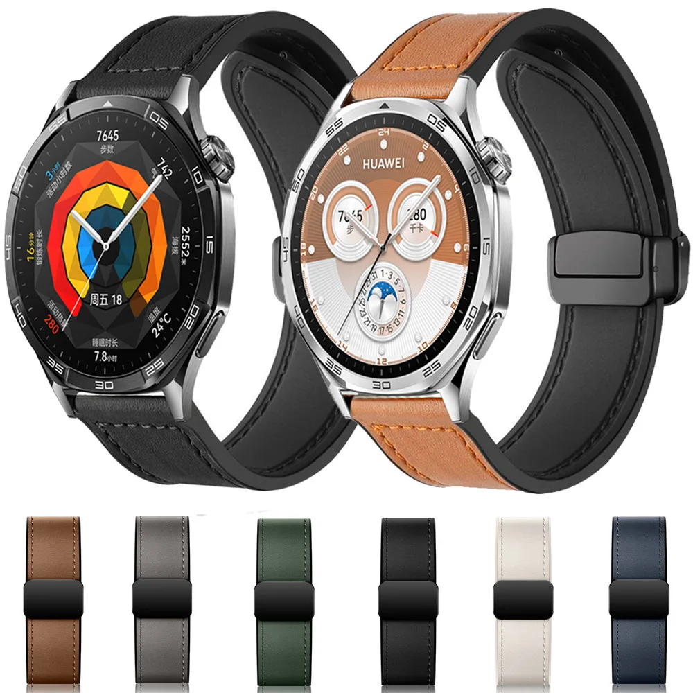 Premium Leather & Silicone Watch Strap - Universal 22mm/20mm