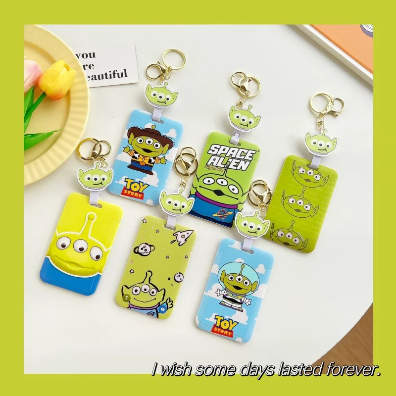 Potdemiel Toy Story Three-Eye Monster Student Pasto Card Bus Card Access Card Cover Zainetto Portachiavi