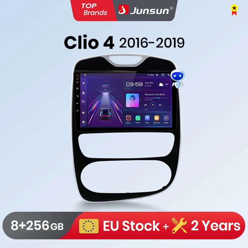 Junsun CarPlay Android Auto Car Radio for Renault Clio 4 ZOE 2012-2017 GPS Intelligent Systems Stereo Multimedia Autoradio