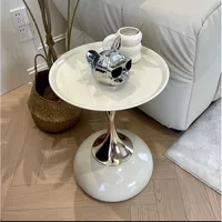 Petit appartement table d'angle européenne en fer forgé balcon table basse mobile chambre chevet petite table ronde table de bord de canapé 4