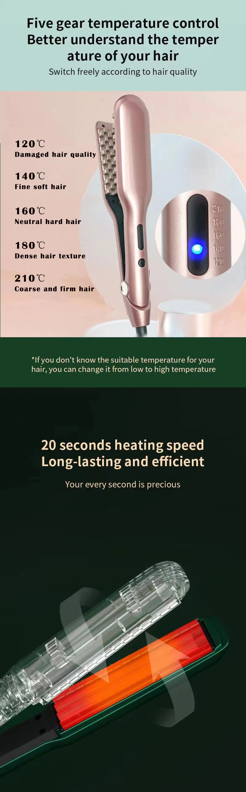 Description Picture 4 of itemNewest Flat Iron Fluffy Hair Iron Corn Curly Styling Wave Convenient Crimping Hair Iron Crimper Tools Volumizing Hair Irons