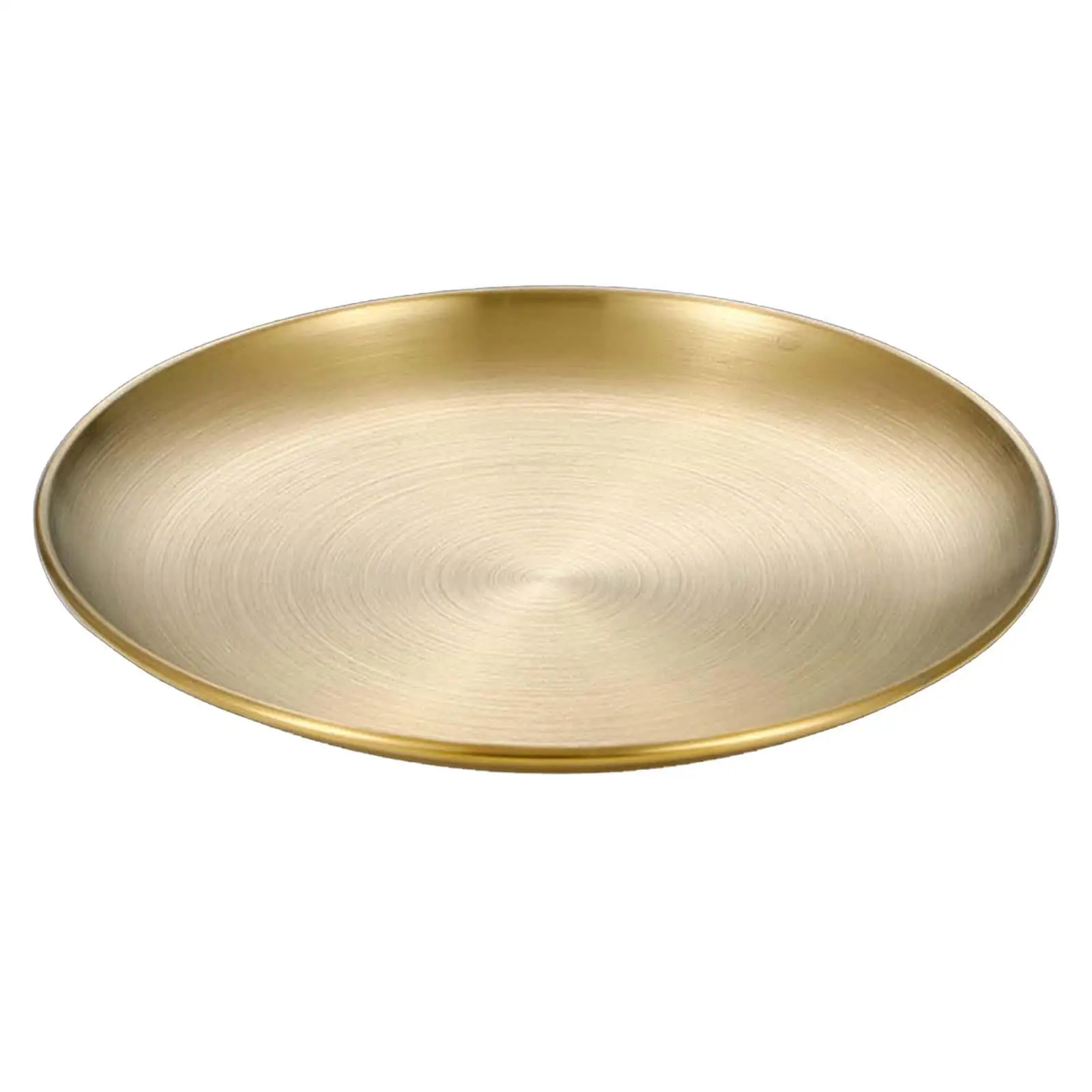 Stainless Steel Plate Reusable Dinnerware Stackable Serving Platter Round Metal Dinner Plate for BBQ Dessert Home Outdoor Hotel