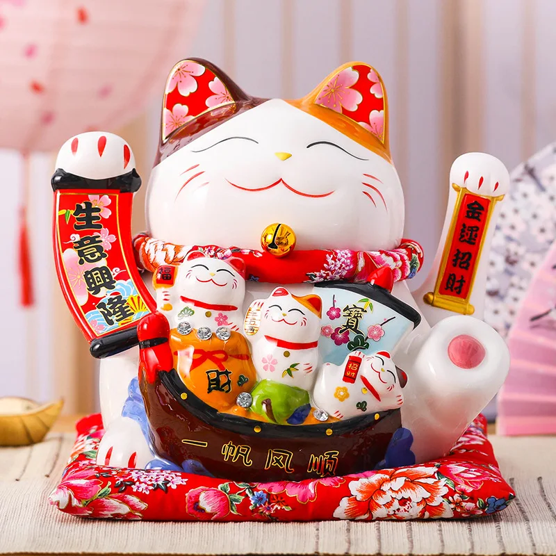 

2023 Lucky Cat Chinese New Year Decoration Piggy Bank Lucky Cat Treasure Shop Gift China Good Home Decoration Craft Gift